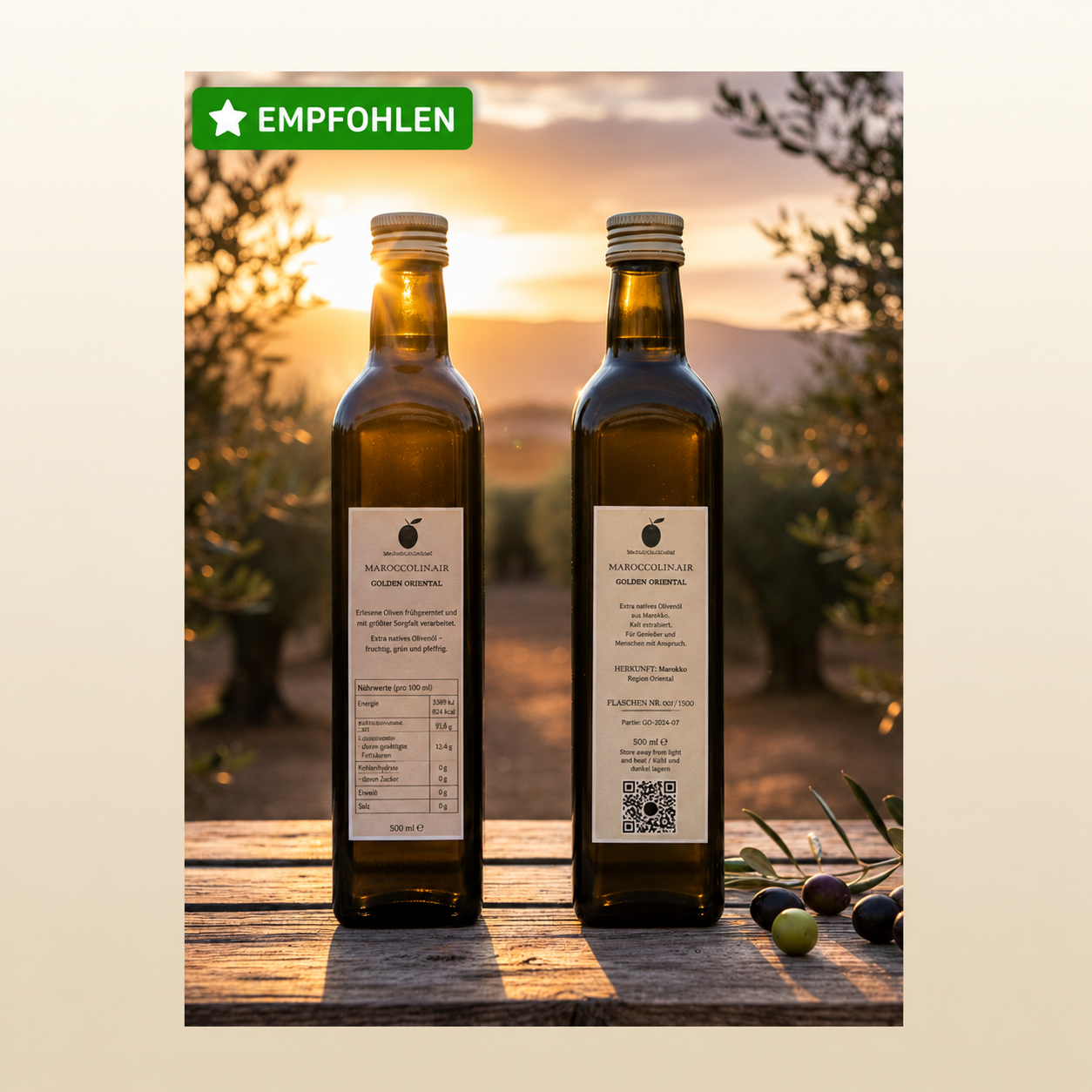 Golden Oriental - 2er Box. Extra natives Olivenöl  2x 500 ml  / VERSANDKOSTENFREI !